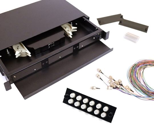Picture of 12 Fiber FC OM3 50/125 1U Splicing Patch Panel Kit
