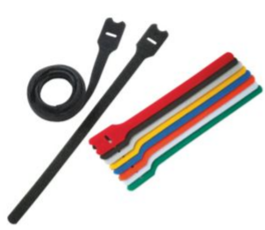 Picture of Panduit Tak-Ty® Hook and Loop Cable Loop Tie, Black - Pack of 10